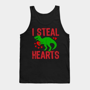 Kids I Steal Hearts Trex Dino Baby Boy Valentines Day Tank Top